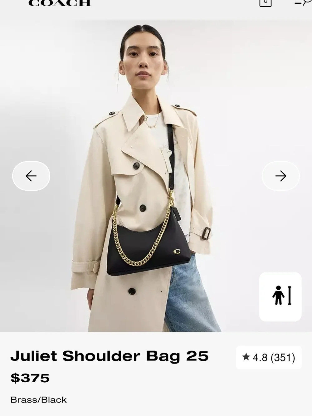 Coach Juliet Metallic Leather Shoulder Bag 25